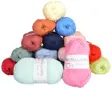Viking Garn Baby Ull-nøster i mintgrønt, rosa, rødt, blått, oransje og gult