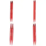 Fire par røde utskiftbare spisser i aluminium merket 6,5, 5,5, 8,0 og 7,0 mm