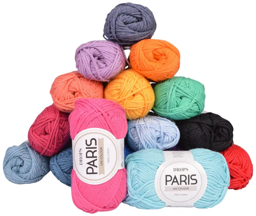 Fargerike Drops Paris-nøster i rosa, turkis, oransje, gult, grønt og rødt