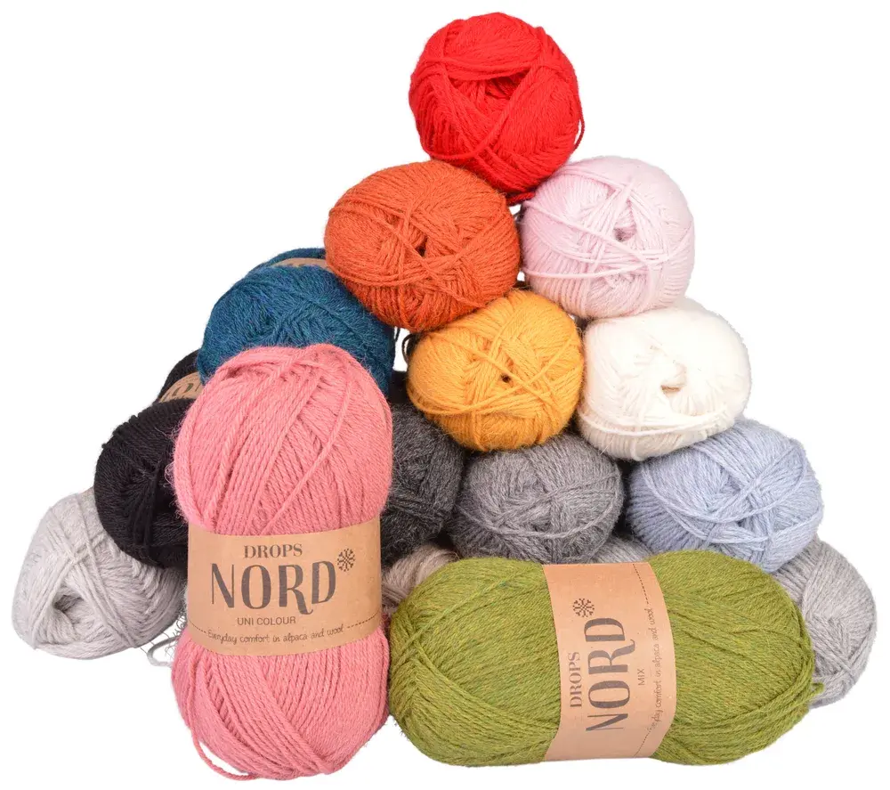 Drops Nord-nøster i rosa, grønt, rødt, oransje, gult, hvitt og grått