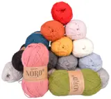 Drops Nord-nøster i rosa, grønt, rødt, oransje, gult, hvitt og grått